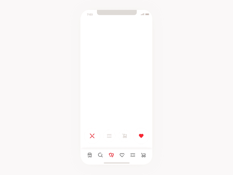 Product Tinder animation ecommerce like product shop tinder ui