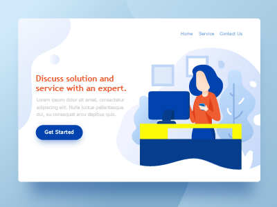 Landing Page design illustration ui ux web