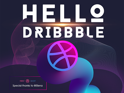 Hello Dribbble art creative debuts design first follow hello ink invitation invite shot thanks