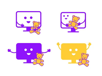 Dobro bear computer hands hello it monitor smile teddybear yellow