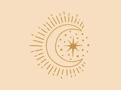 Moon & Star icon astronomy celestial cosmos gold hand drawn icon illustration moon mystical sparkles star