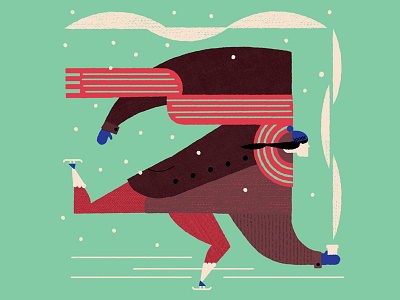 Skating christmas geometric ice skating illustration let it snow winter