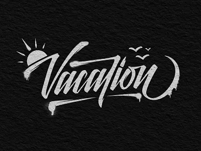 Vacation calligraphy canvas font graffiti lettering ligature type typography