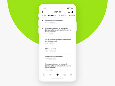 Design Concept for Business School / Сourses screen app education ios iphone x news school ui ux сourses