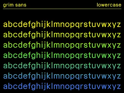 Grim Lowercase gradient lowercase type design