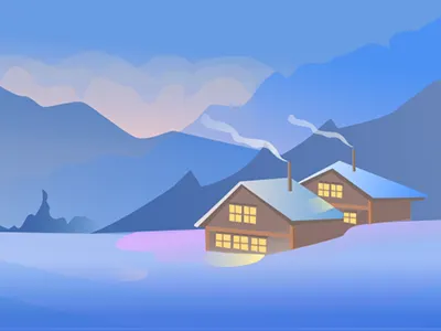 Winter landscape design gradients illustration landscape