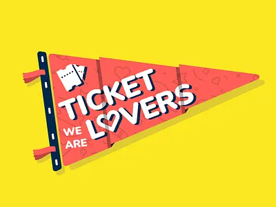 Pennant Sticker fan flag illustration pennant show sticker ticket