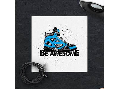Be awesome adventure badge design grunge hipster logo typography vintage wanderlust