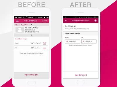 Statement by Date Range bank best design designer india finance fintech product ui user experience user interface ux wireframe