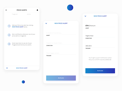 Watchlist app - New price alert app finance fintech gradient interaction design investing trading ui uidesign ux uxdesign watchlist
