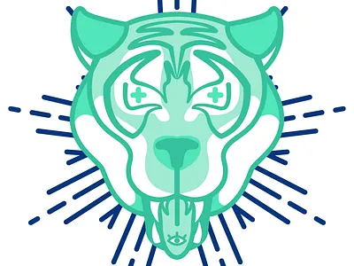 Karmic tiger cosmic eye illustraton tiger vector