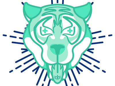 Karmic tiger cosmic eye illustraton tiger vector