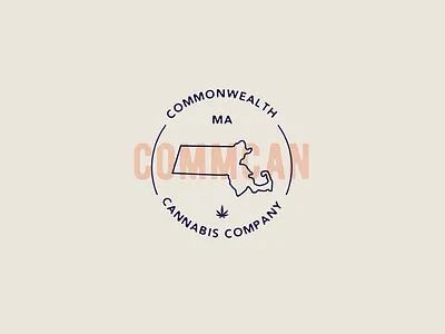 Commcan boston brand branding cannabis dispensary lockup logo logo mark