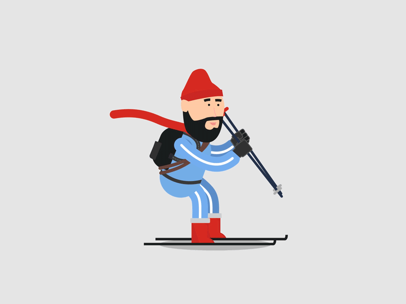 Commuting animation character christmas commuting illustration ski weather