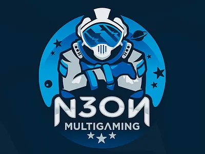 Astronaut Mascot astronaut esport gaming illustration mascot neon planets rocket space sports stars