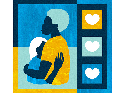 Give Love affection african blue family give gold hug hugs love sticker stickermule yellow
