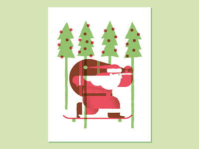 Santa Skate christmas daniele simonelli dsgn illustration santa santa claus skate skating trees winter xmas