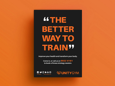 Unity Gym Outdoor Poster branding fitness fitness industry graphic design gym identity design poster typography