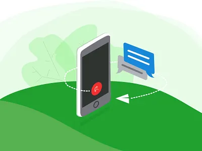 Mobile Calls and Texts arrow blue clean green illustration info messaging mobile
