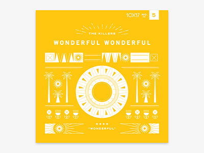 10x17 no. 5! 10x17 album art album cover flowers illustration palm trees pattern sun the killers typography