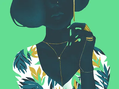 Jewels fashion girl illustration jewelries woc women