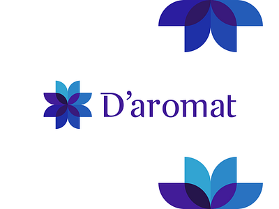 D'aromat, aroma & fragrance logo design a abstract monogram ad aroma beauty c d da fashion flat 2d geometric flower fragrance letter mark monogram logo logo design perfumes u vector icon mark symbol