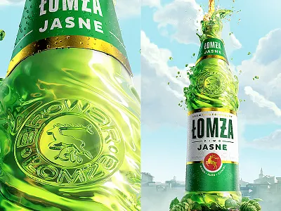 Łomża key visual 3d art direction beer bottle campaign deloitte design key visual visual łomża