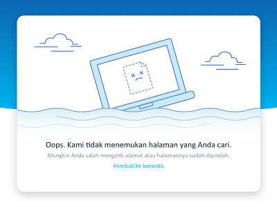 404 Illustration 404 blue broken color dead illustration laptop missing not found page not found paper sunken