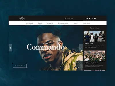 OKLM - Homepage homepage interface landing music oklm ui website