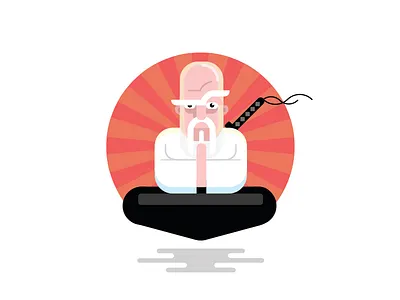 The Master Of Samurai Warriors grandpa illustrations master ninja ninja vector old man samurai samurai warriors vector