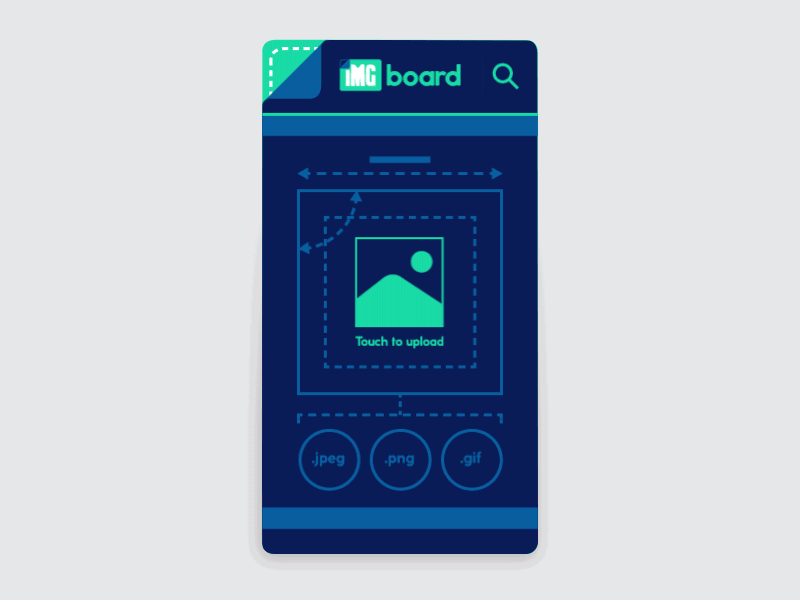 IMGboard app UI animation app hosting image interface ui ux