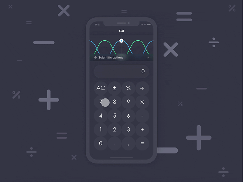 DailyUI #004 adobexd animation calculator challenge dailyui dailyui004 microinteraction mobile ui ux