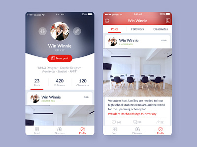 Personal profile design feed profile redesign ui user interface ux