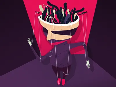 Illustration head illustration interface marionette performance puppet theatre
