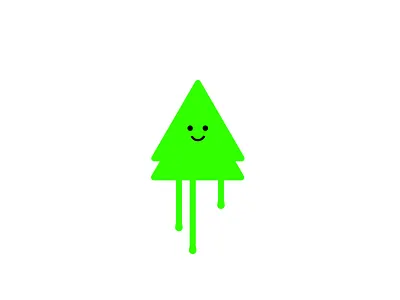 Happy tree christmas christmastree cute cutedesign cutetree drippy green minimal tree xmas xmasdesign xmastree