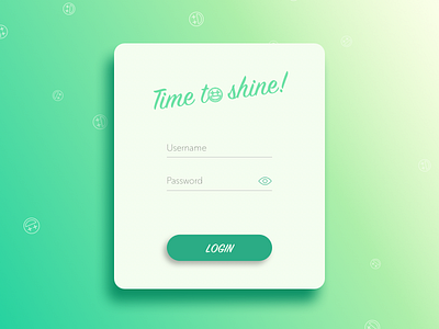 Time to shine! button faces green interface login mask shine smilies time typo ui ux