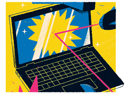 Darn tough editorial illustration laptop