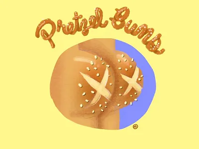 Pretzel Buns cartoon food foodie illustration pretzel pretzel bun salty