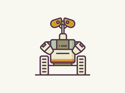 Retro Wall E 2d disney flat icon illustration pixar space spot ui ux vector walle