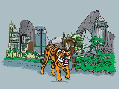 Welcome To The Jungle bengals cincinnati city football illustration jungle nfl ohio tiger vector