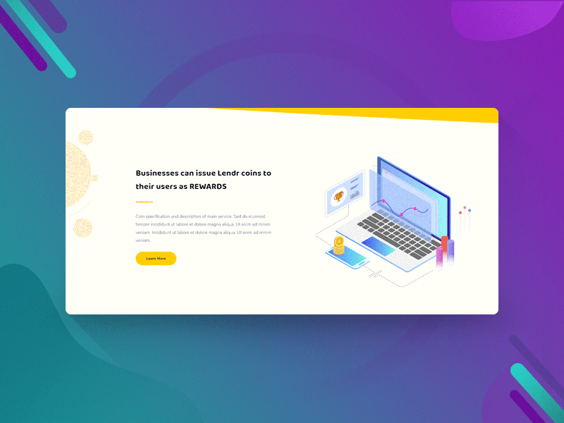 Lendr Landing Page (continued) animation creative cryptocurrency design homepage illustration landingpage motion graphics scrollanimation ui ux