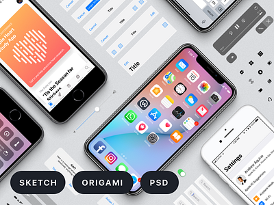 Facebook Design's iOS 11 GUI design free gui ios 11 iphone x kit resources ui