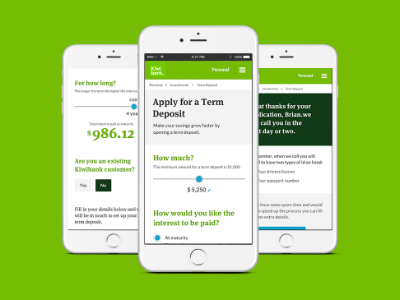 Banking UX app bank forms mobile nz slider ui ux