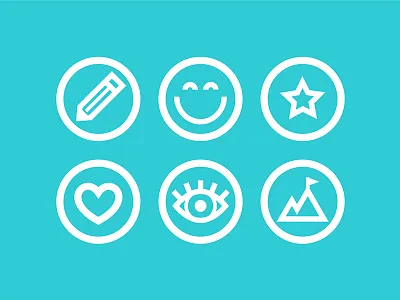 Fat Icons branding emoji happy face iconography icons thick lines ui web design