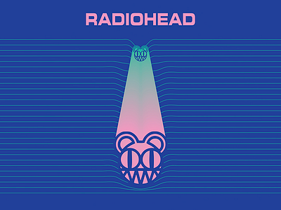 Radiohead a bends computer kid moon ok pool radiohead rainbows shaped thom yorke
