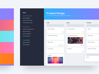 Project Management Web App asana colorful components design design language minimal react simple trello web app