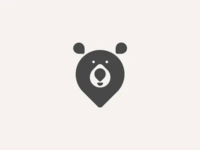 Bear logo animal bear branding geolocation grizzly icon identity location logo map pin smart