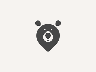 Bear logo animal bear branding geolocation grizzly icon identity location logo map pin smart