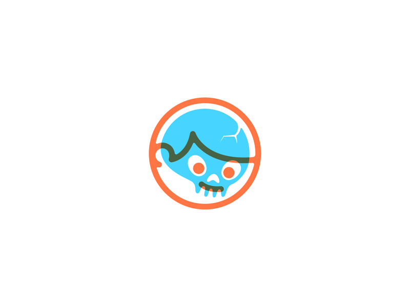 My skull boy branding crash face happy logo personal simple skull smile stroke