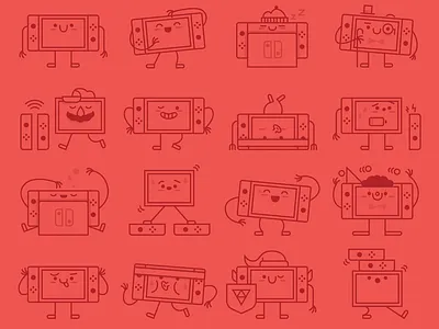 Nintendo Switch - Pattern cartoon device illustration inspiration videogames